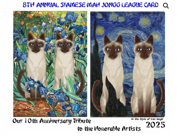 2025 Siamese Mah Jongg Card
